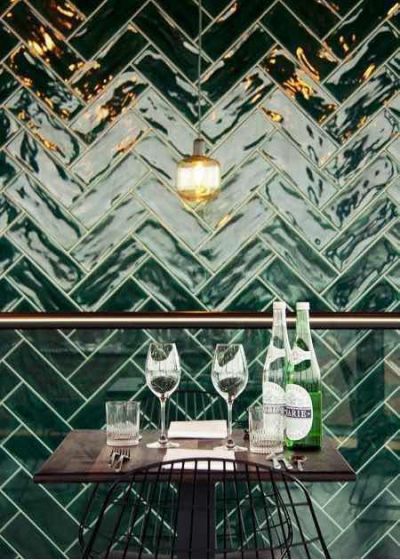 wavy surface solid color glazed wall tiles 60*200mm 