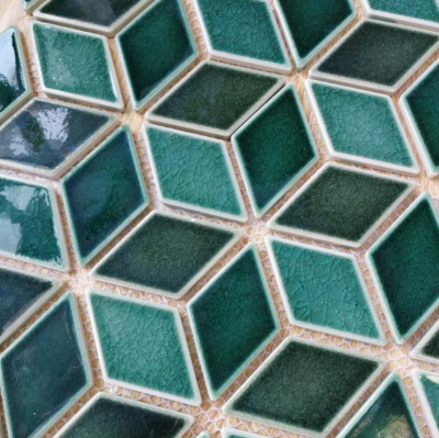 chip size 46*78mm diamond cracked glazed ceramic mosaic 
