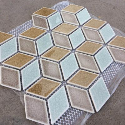 chip size 46*78mm diamond cracked glazed ceramic mosaic 