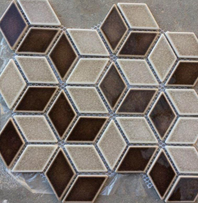 chip size 46*78mm diamond cracked glazed ceramic mosaic 