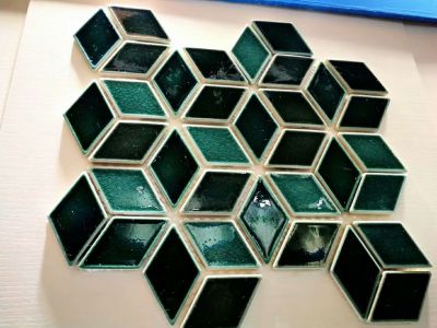chip size 46*78mm diamond cracked glazed ceramic mosaic 